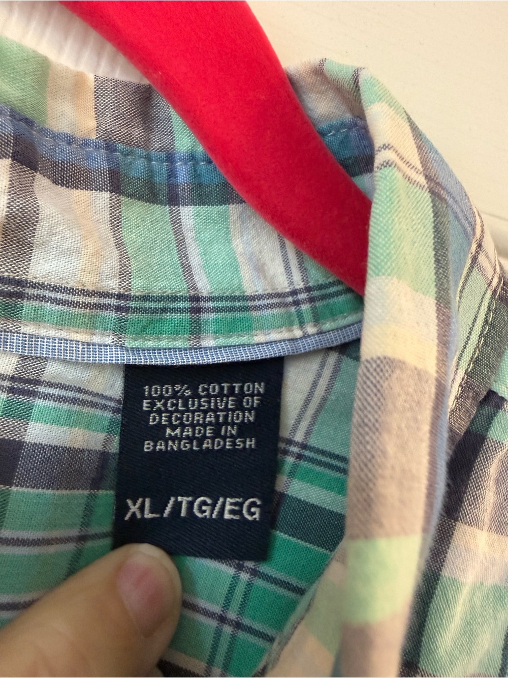 Chaps Men’s Short-Sleeve Plaid Button-Down Shirt - Green & Blue size XL - Picture 4 of 4